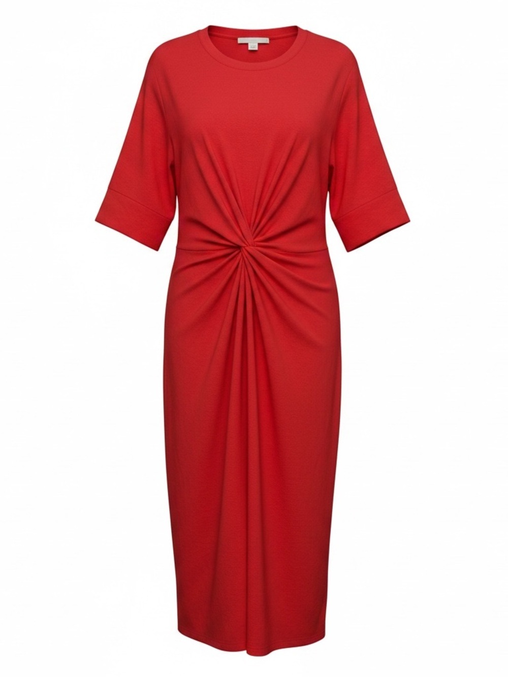 H&M Red Twist-Knot Tshirt Midi Dress